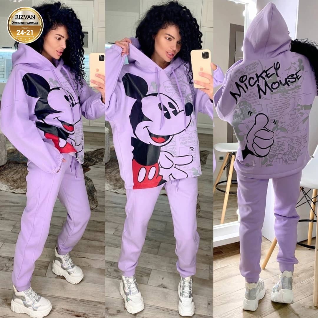 cпортивный костюм теплый,женский спортивный костюм на флисе,костюм женский на флисе,костюм на флисе,спортивный костюм с микки маусом женский