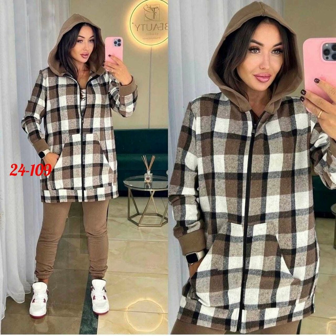 рубашка оверсайз в клетку с капюшоном,костюм женский тройка,женский костюм на флисе,костюм женский двойка,костюм двойка кашемир