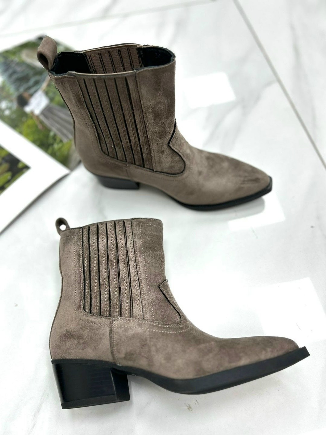 ,казаки женские,ботильоны казаки из натуральной замши araz 271360223,полусапоги,женские полусапоги