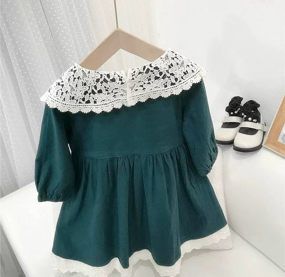детское платье с кружевным воротником с длинным рукавом,детское платье msnynieco осень,детское платье с кружевным воротником,платье для маленьких девочек с кружевным воротником,осеннее платье для дево