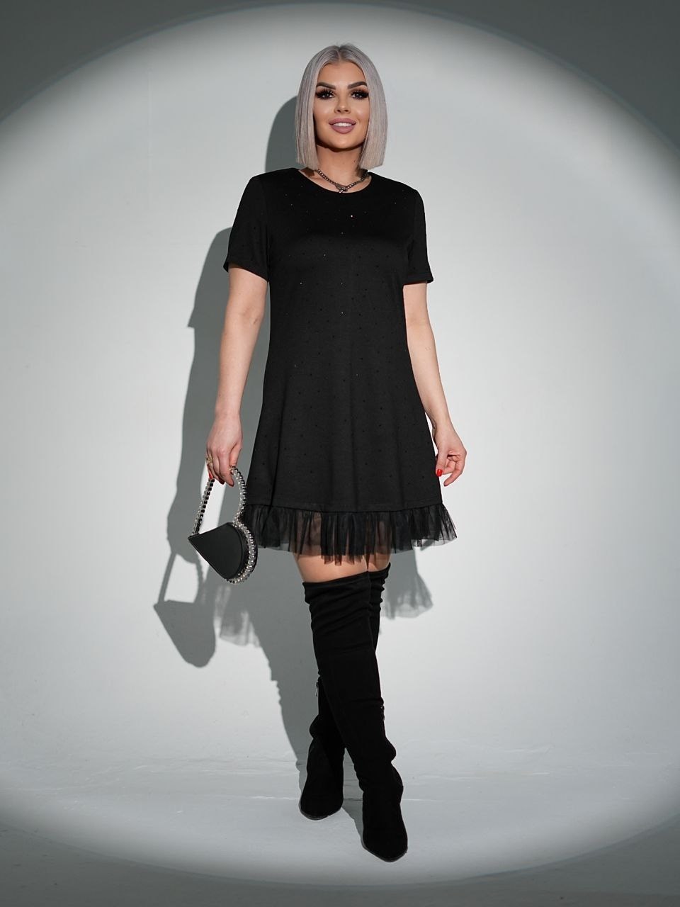 платье,женское платье с фатином,женское платье,платье черное,