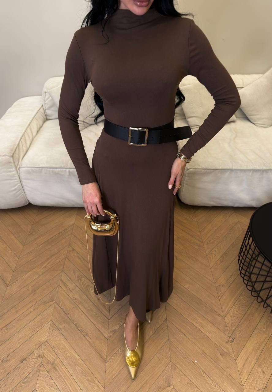 платье,длинное платье,трикотажное платье,трикотажное платье макси,коричневое платье