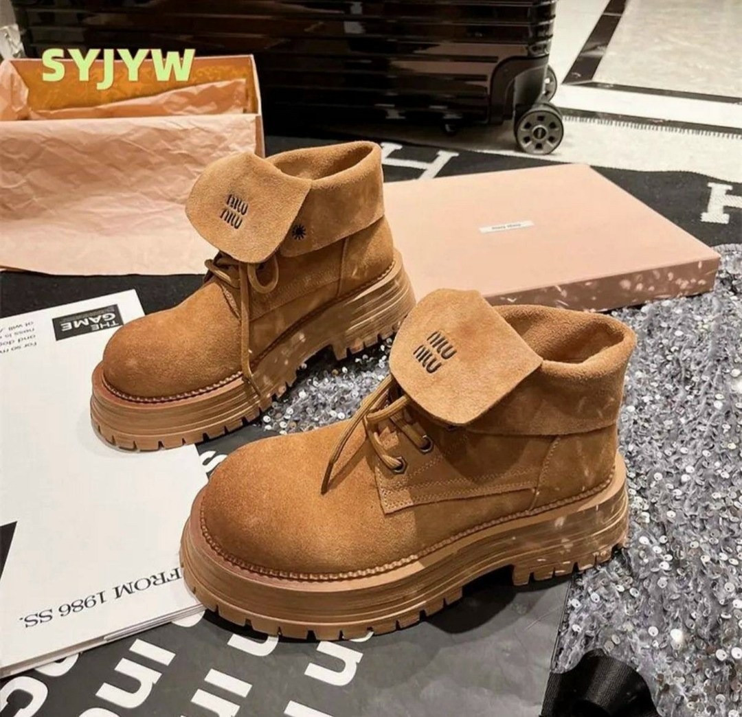 британский стиль короткие ботинки толстая подошва ботинки ревень,,ботинки замшевые miu miu, женская ботинки эко кожа,модные женские ботинки botines mujer