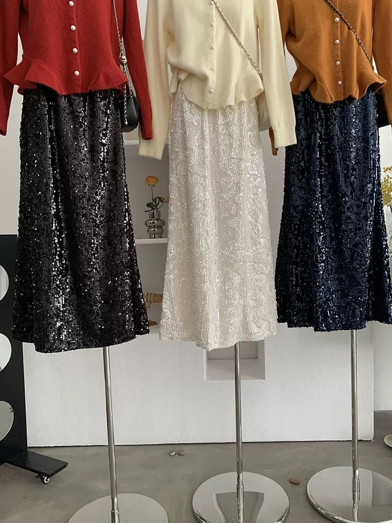 юбка с пайетками,юбка женская с пайетками,юбка пайетками бордовая,юбка макси с пайетками,однотонная элегантная бархатная юбка миди с блестками и разрезом