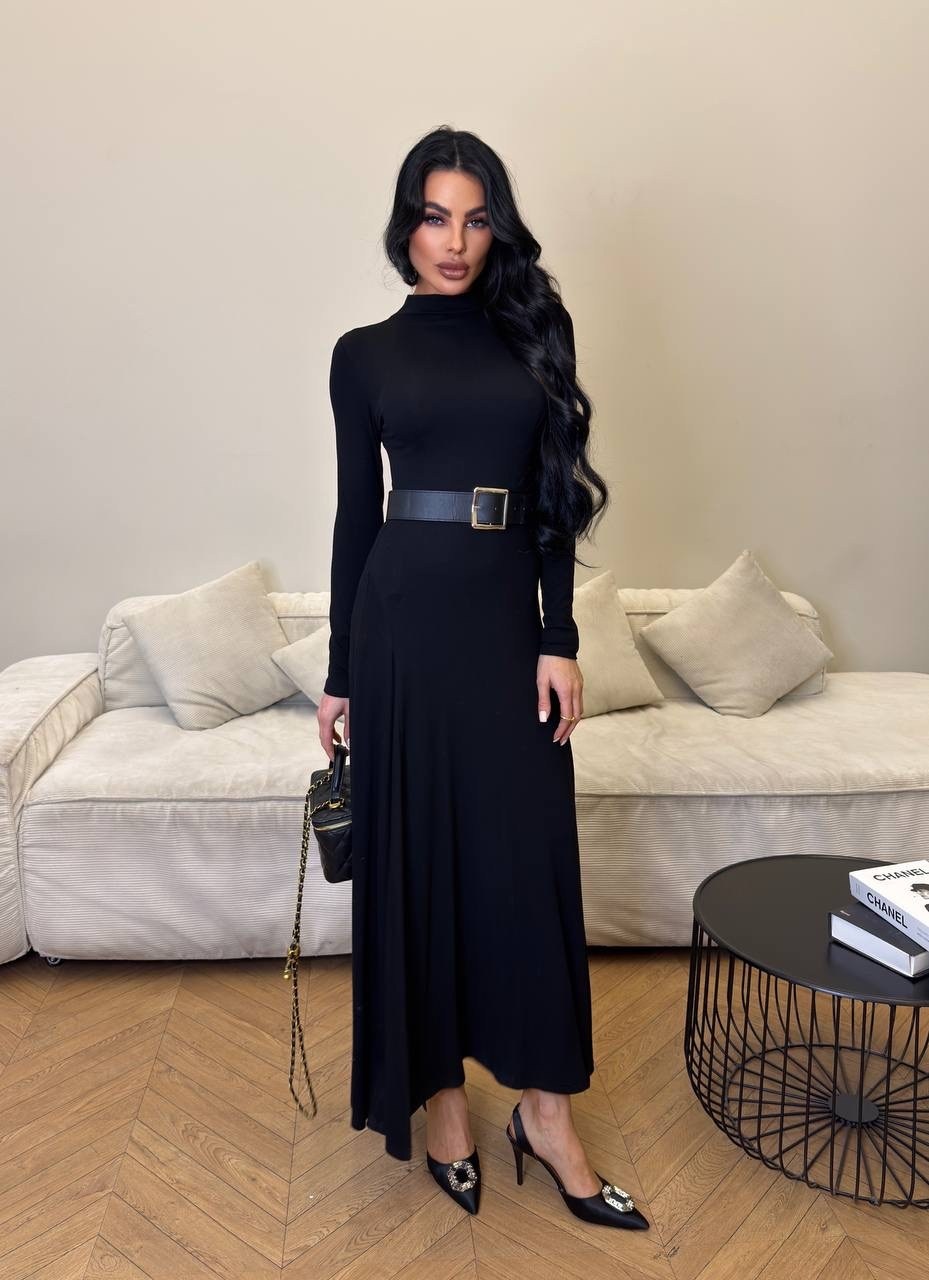 женское элегантное тонкое длинное платье с высокой талией,повседневные платья,платье,трикотажное платье,платье стильное