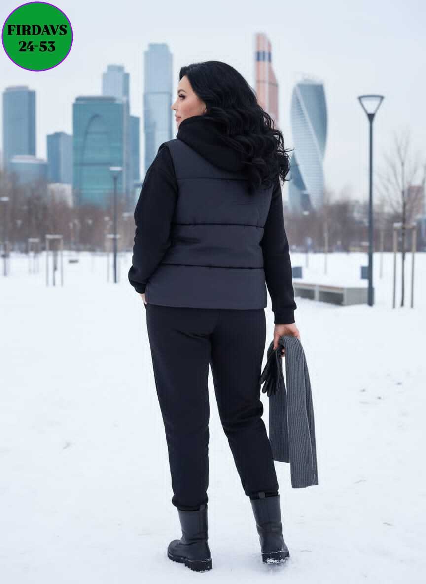 женский спортивный костюм тройка с утепленной жилеткой,костюм тройка женский,костюм спортивный с жилеткой утепленный женский,женский костюм тройка с жилеткой,женский теплый спортивный костюм с жилетко