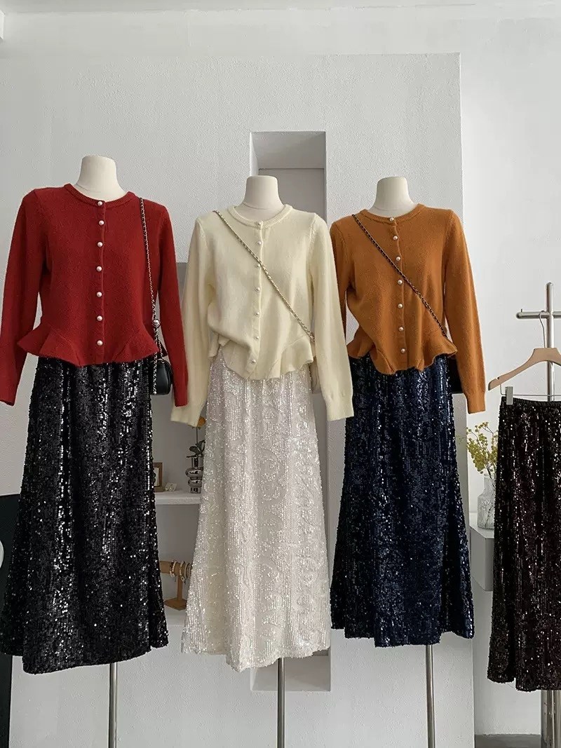 юбка с пайетками,юбка женская с пайетками,юбка пайетками бордовая,юбка макси с пайетками,однотонная элегантная бархатная юбка миди с блестками и разрезом