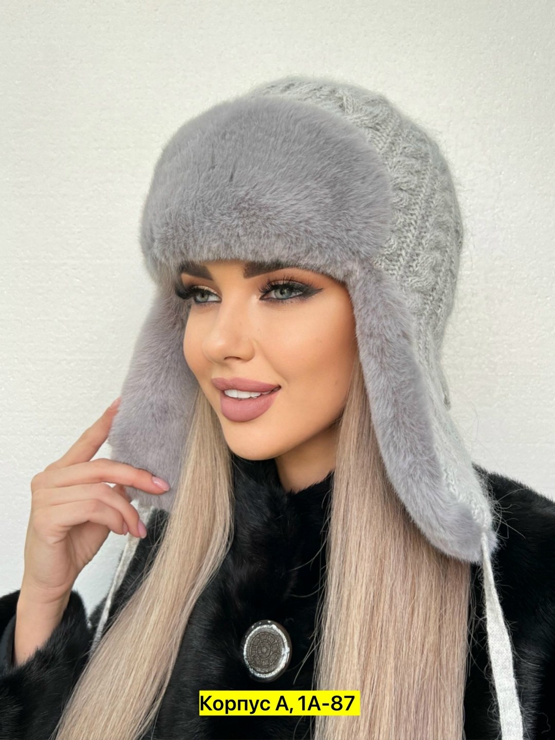 шапка-ушанка из меха норки,женская зимняя пушистая шапка ушанка из ангоры,шапка-ушанка из искусственного меха норки,шапка ушанка зимняя вязаная меховая из ангор,шапка mirca