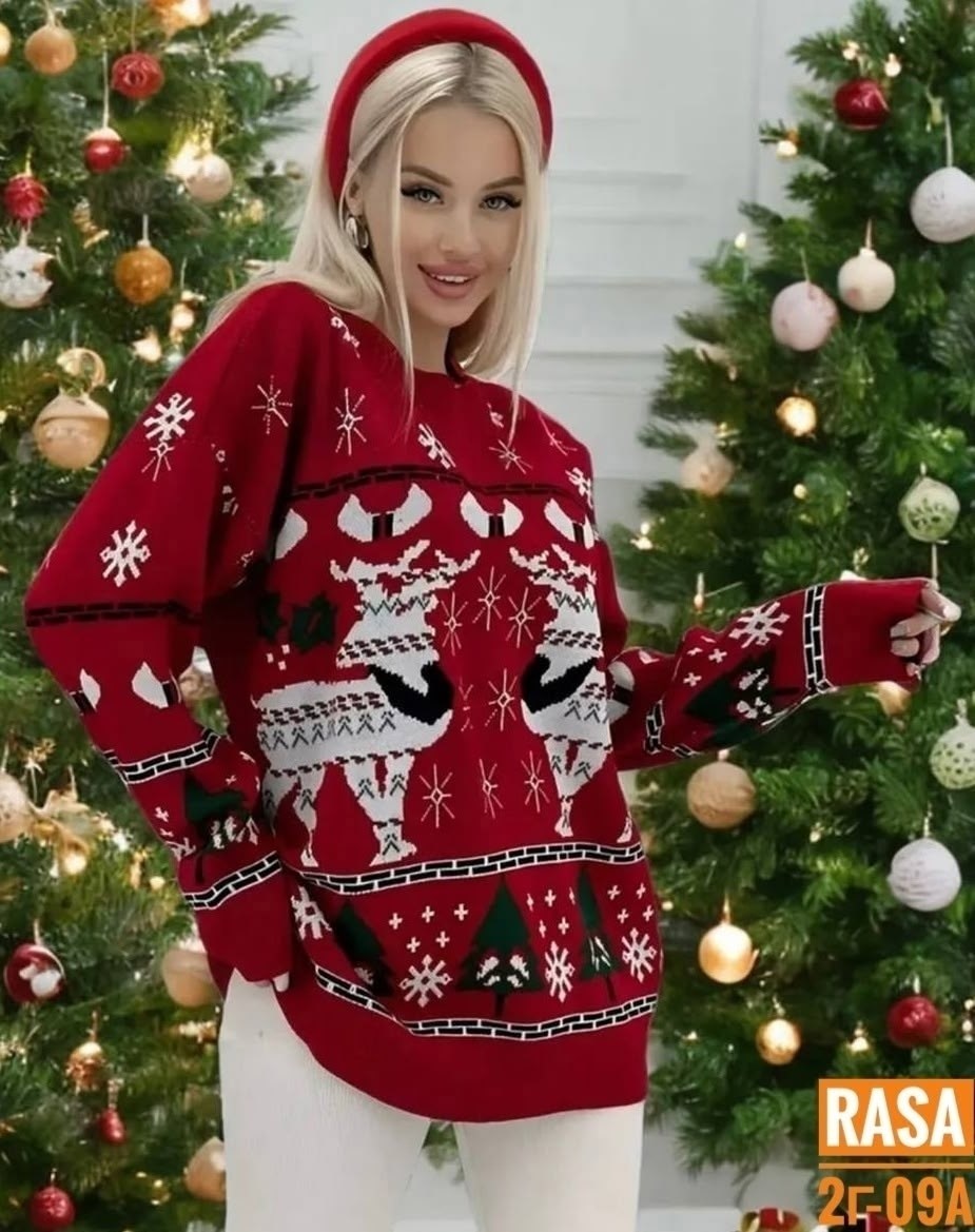 свитер новогодний оверсайз,свитера женские,свитер новый год женский bonstore,свитер женский с новогодним принтом,рождественский свитер для женщин 2025