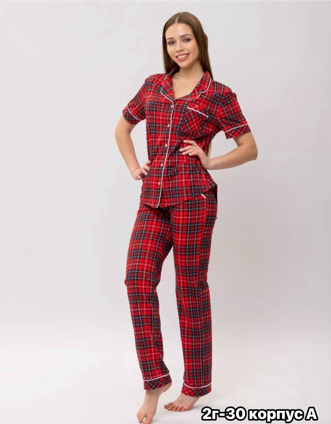 пижама женская красная клетка,женская пижама в клетку,пижама "модерн" красная клетка,пижама женская,пижама красная в клетку