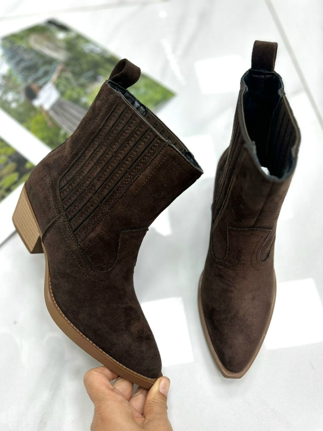 ,казаки женские,ботильоны казаки из натуральной замши araz 271360223,полусапоги,женские полусапоги