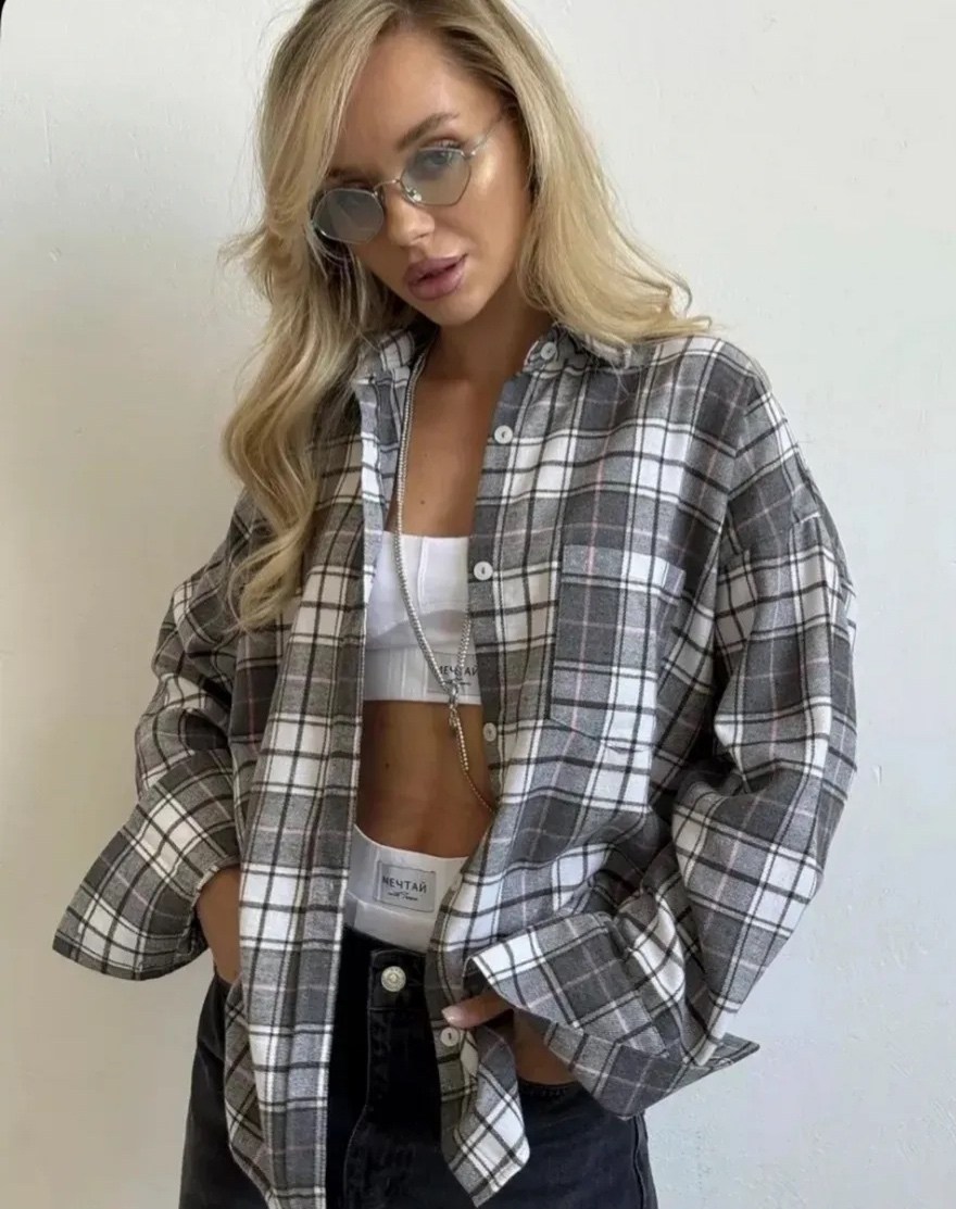рубашка клетчатая женская,рубашка клетчатая,стильная женская рубашка,рубашка женская в клетку теплая оверсайз,рубашка клетка