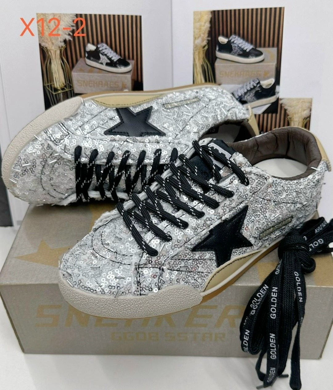 ,кеды golden goose,кеды super-star с блестками golden goose черный,кроссовки golden goose,кеды super-star golden goose черный