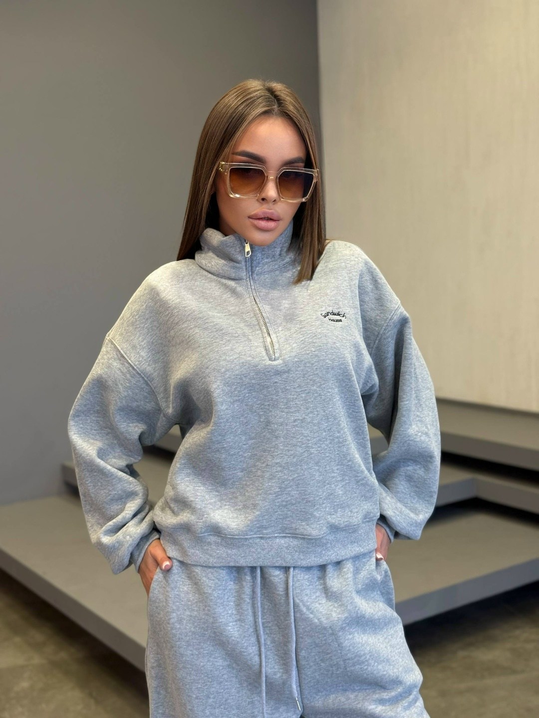 спортивный костюм женский теплый флисовый оверсайз woogee,трикотажные костюмы,спортивный костюм,спортивный костюм женский на флисе,костюм женский на флисе