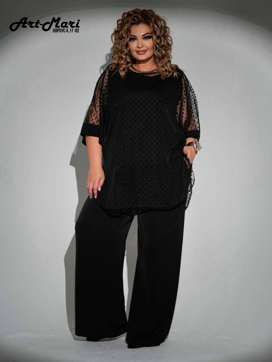 блуза anelli 1329 черный/мелкая сетка,брючный костюм,нарядная блуза,блузка 4adamis 019240910 черный,костюм женский