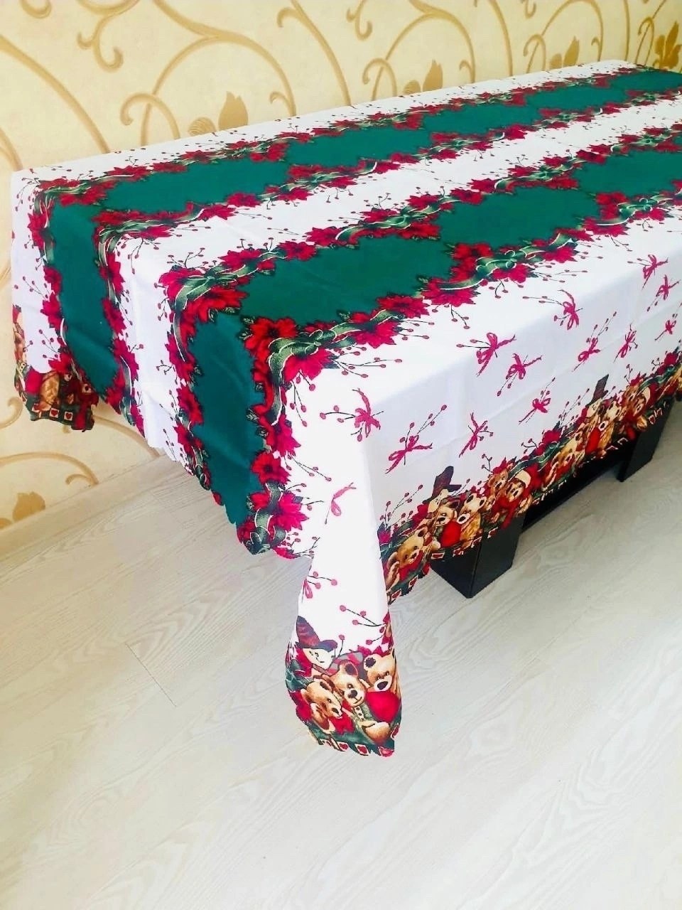 скатерть полиэстер 150x220см,скатерть на новый год и рождество,новогодние скатерти,скатерть новогодняя доляна "уютный праздник" 110*145 см, 100% п/э,новогодняя скатерть на стол