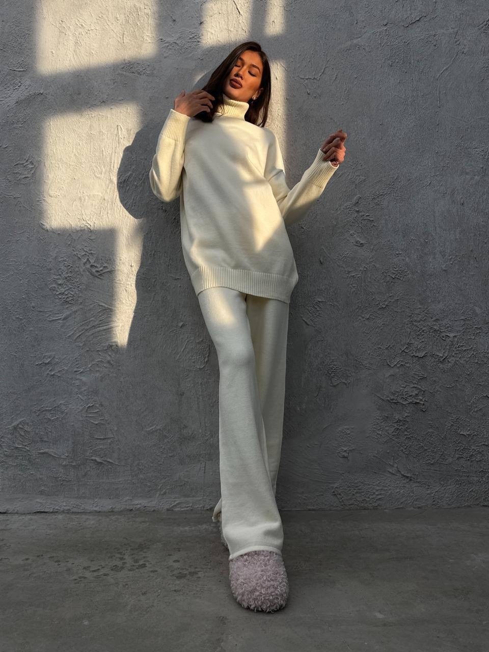 трикотажные костюмы,костюм с брюками,костюм женский,женский трикотажный костюм,костюм вязаный теплый с брюками vievie