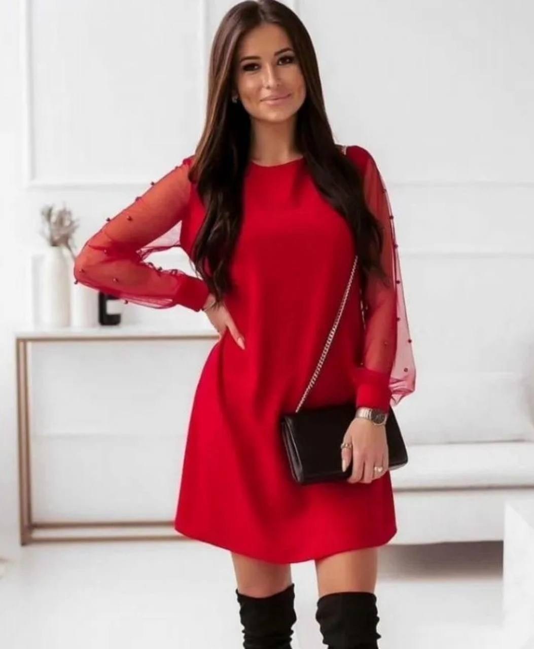платье с длинным рукавом,платье красное нарядное женское,короткое платье,платье,платье женское