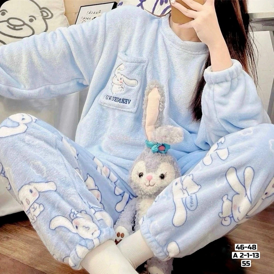 пижама со штанами теплая домашняя плюшевая hivati,пижама со штанами теплая домашняя плюшевая,пижама со штанами теплая домашняя плюшевая nxd цвет голубой,пижамный комплект sanrio cinnamoroll kawaii с м