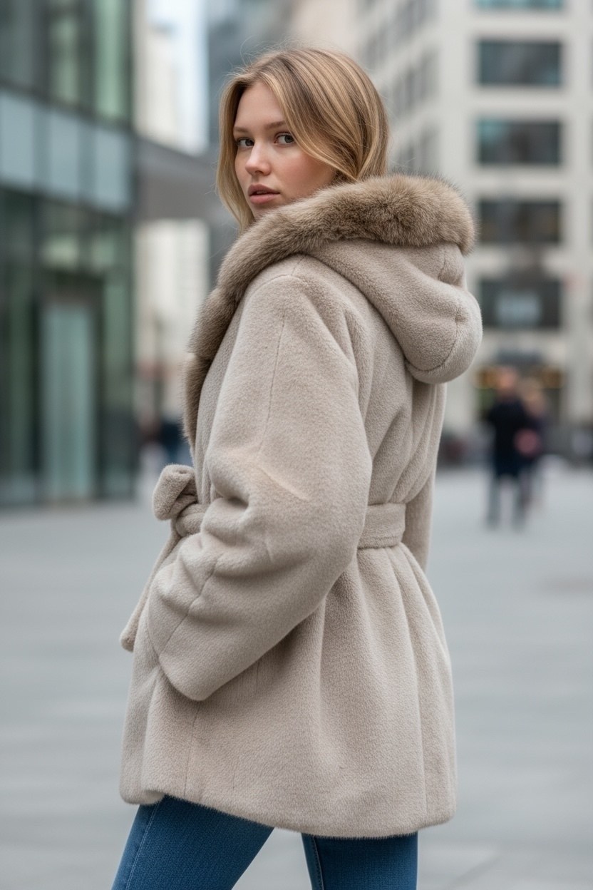 белая норковая шуба с воротником из куницы,белая короткая норковая шуба,белая норковая шуба с капюшоном,стильная норковая шуба с воротником из куницы,женская шуба