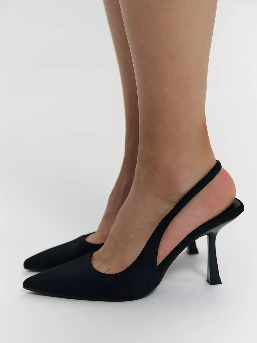 туфли на каблуке шпилька лодочки с открытой пяткой obba 305486890,черные замшевые туфли-лодочки на каблуке-шпильке с открытой пяткой new look,,каблуки туфли,туфли на каблуке шпилька лодочки с отк