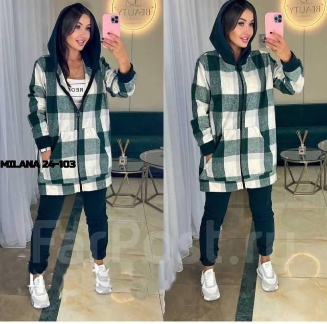 рубашка оверсайз в клетку с капюшоном,костюм женский тройка,женский костюм на флисе,костюм двойка кашемир,костюм женский двойка