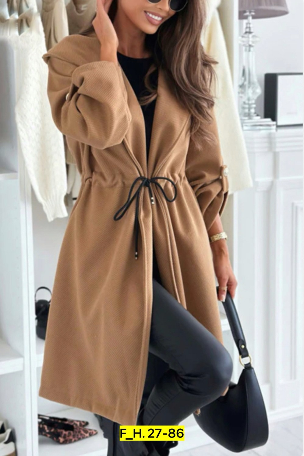 пальто средней длины,женские пальто с длинным рукавом,пальто с поясом,элегантные пальто,женское пальто с капюшоном