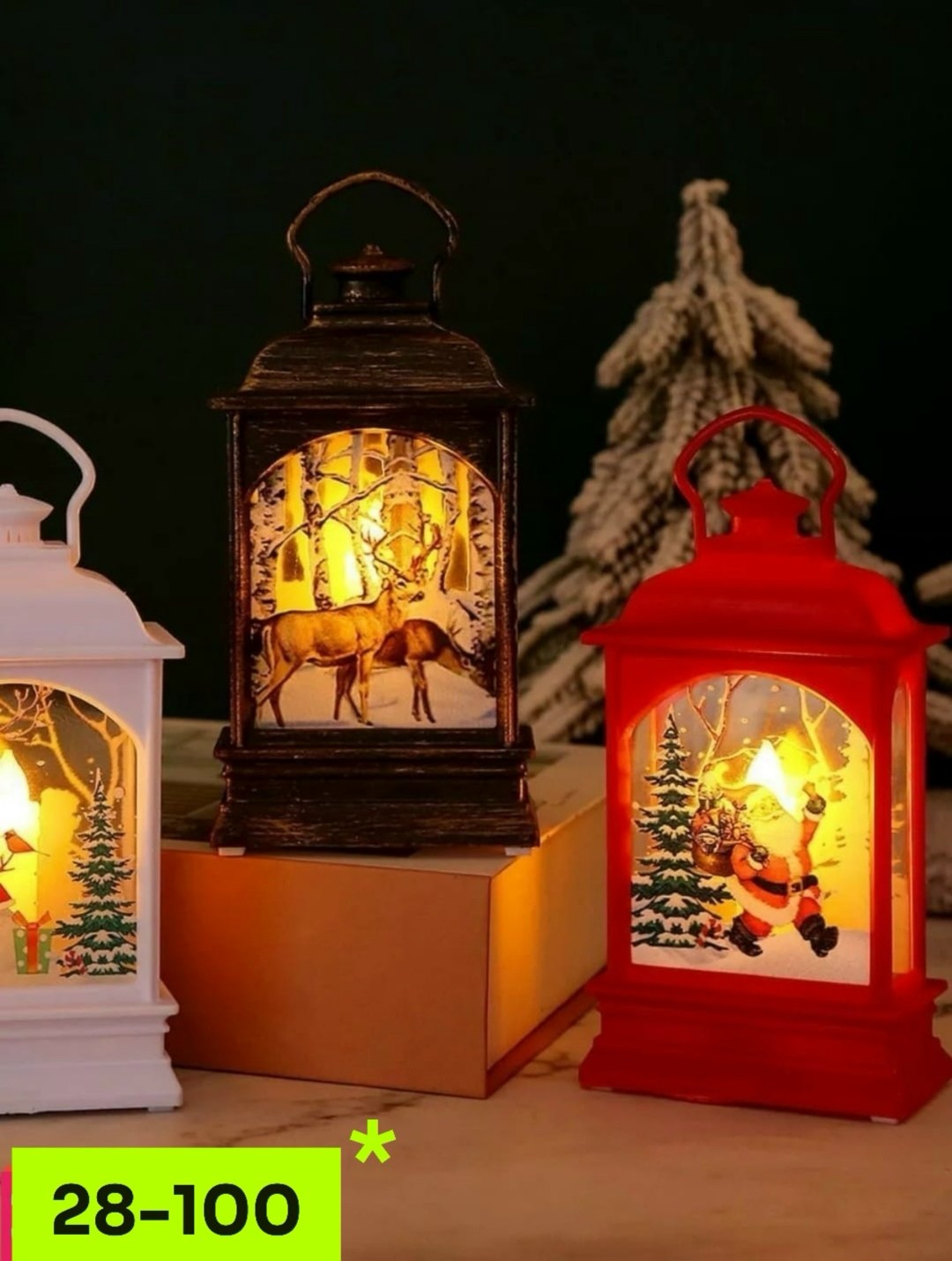 новогодний фонарь,светильник фонарь новогодний,рождественский фонарь,елочное украшение светильник новогодний фонарь с подсветкой "в зимнем лесу" 12см,новогодний фонарь светильник декоративный