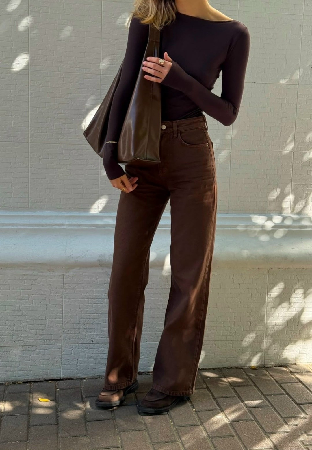 летние женские коричневые джинсы с высокой талией,коричневые джинсы женские широкие,коричневые джинсы,джинсы широкие коричневые,джинсы женские с завышенной талией, свободные прямые широкие брюки из де