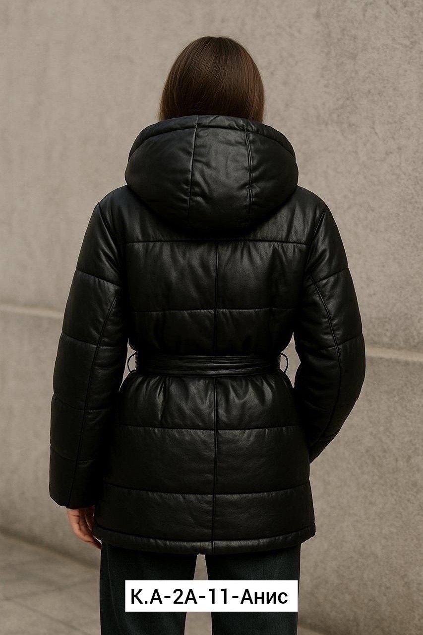 пуховик из экокожи женский,пуховики из экокожи,куртка женская из экокожи,пуховик из экокожи с воротом,куртка зимняя удлиненная с капюшоном экокожа h&f discount