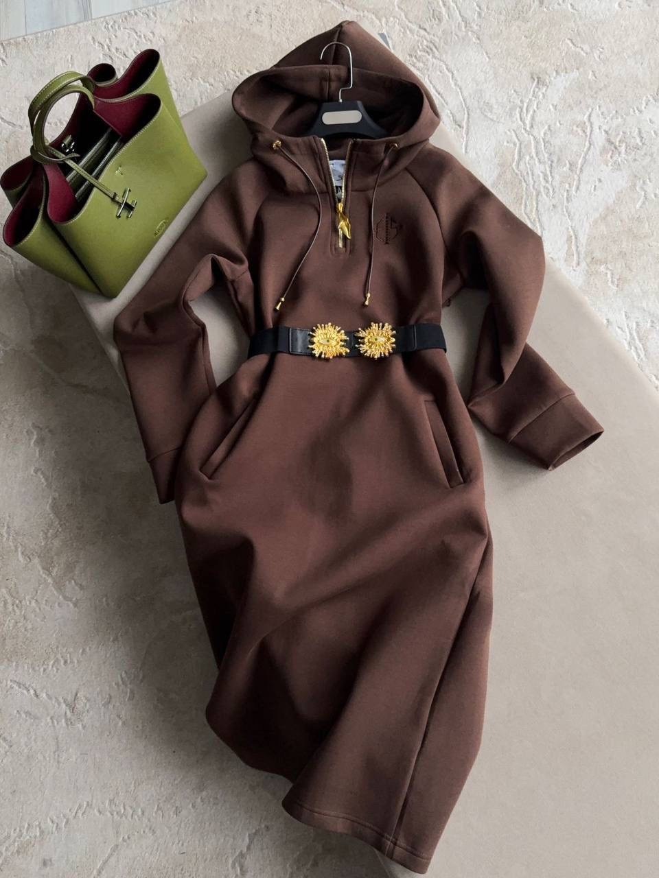 платье трикотажное с поясом emberens,костюм двойка кашемир,трикотажное платье,платье трикотажное с поясом emberens темно-коричневое,платье теплое