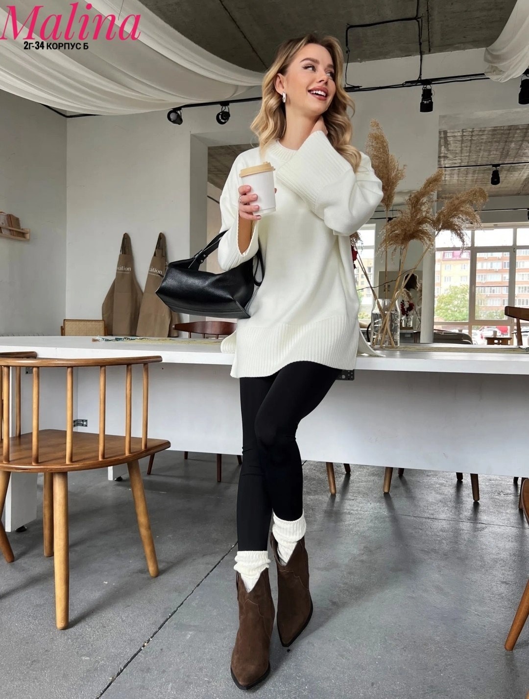 свитер оверсайз вязаный с горлом timtony,свитер женский,свитер женский оверсайз,свитер белый оверсайз,женская кофта
