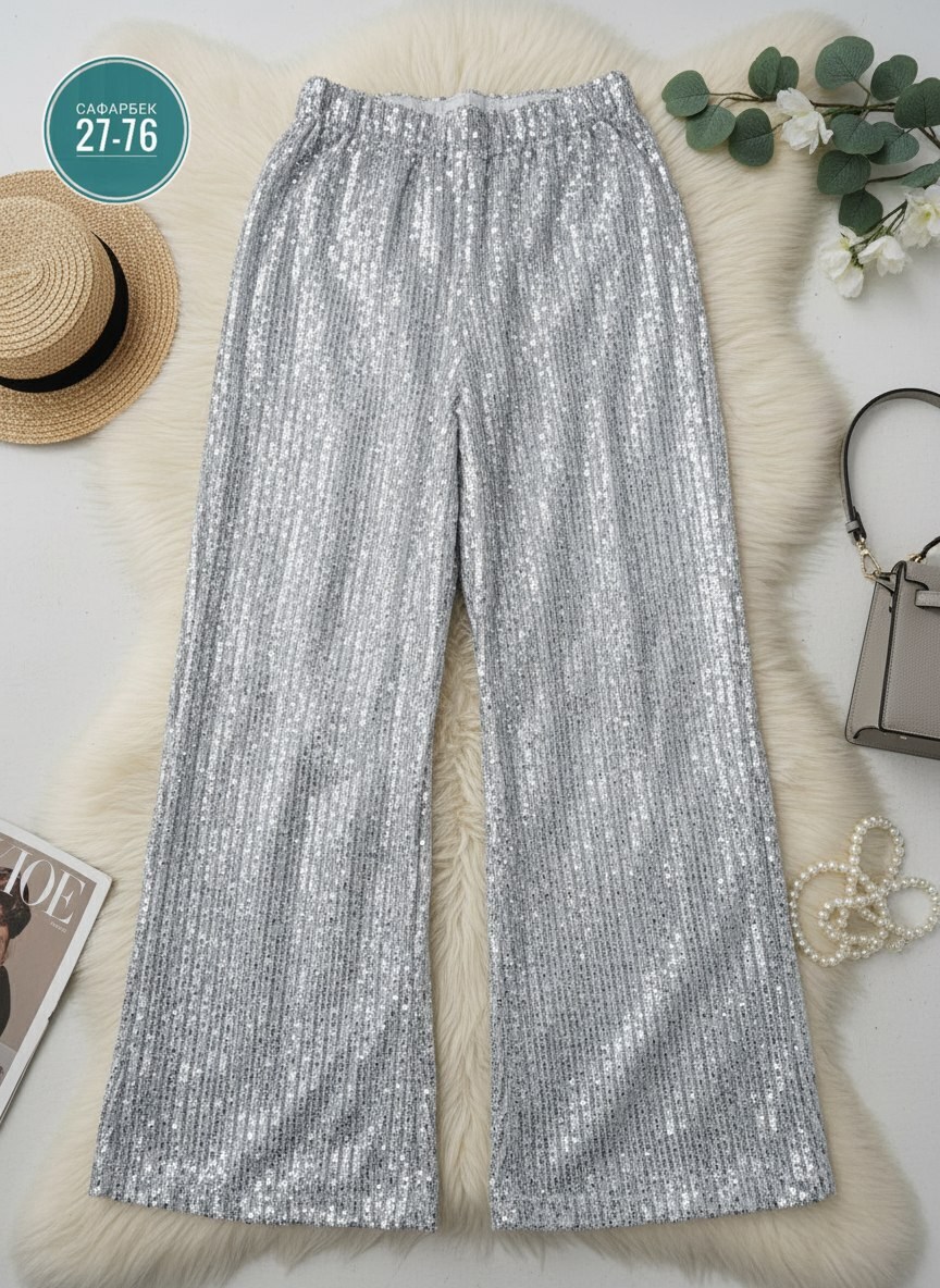 брюки блестящие с пайетками палаццо прямые,блестящие брюки палаццо с пайетками,брюки с пайетками,брюки блестящие с пайетками палаццо прямые mystic,брюки широкие блестящие с пайетками