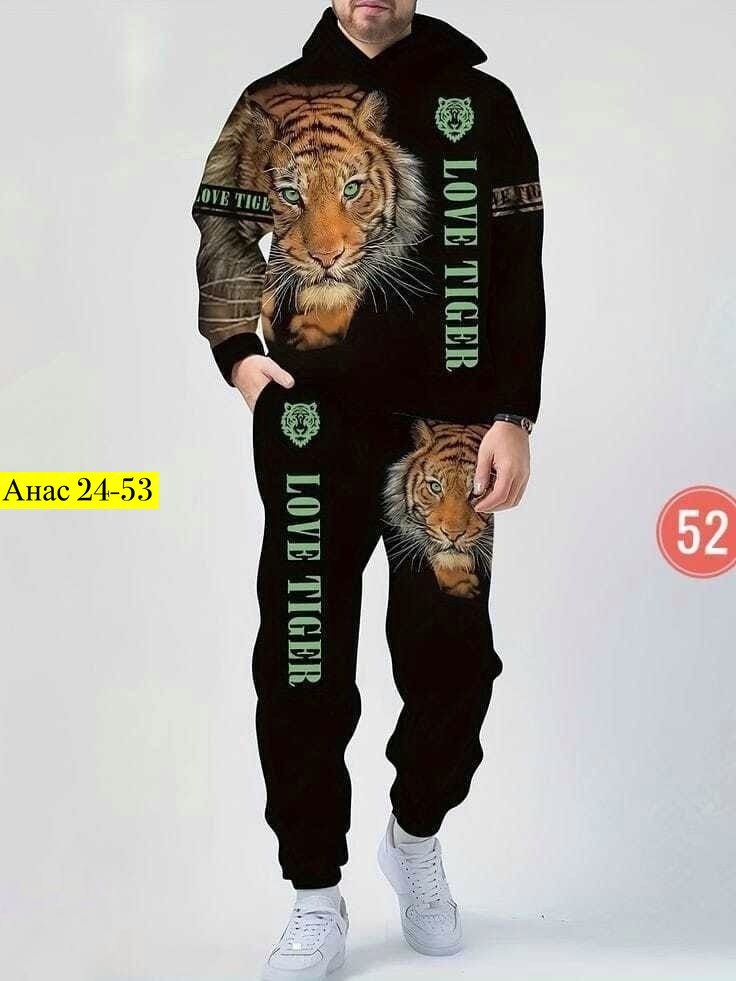 мужские спортивные костюмы,спортивные костюмы,спортивный костюм с принтом мужской лев,спортивный костюм с тигром