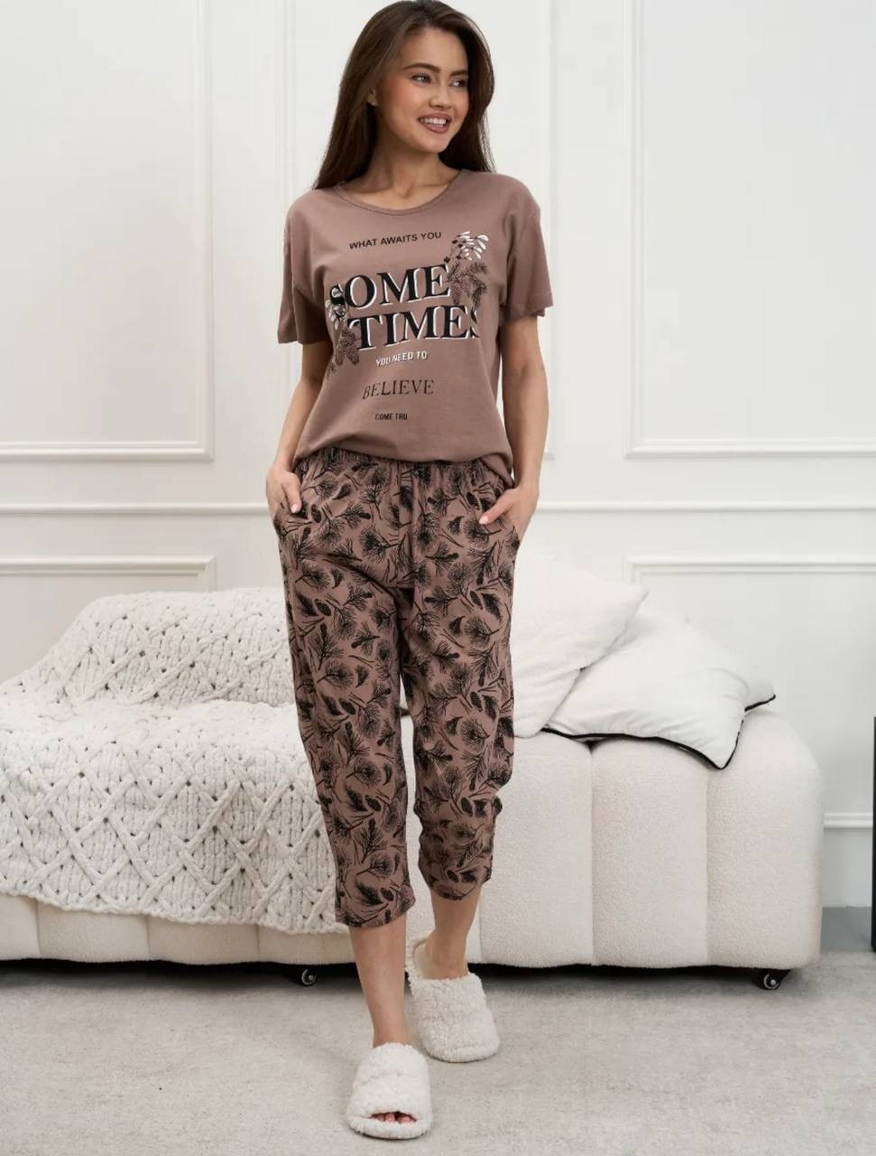 женская пижама с бриджами,пижама с бриджами,пижамы женски,пижамы для женщин,пижама с бриджами домашняя большие размеры время