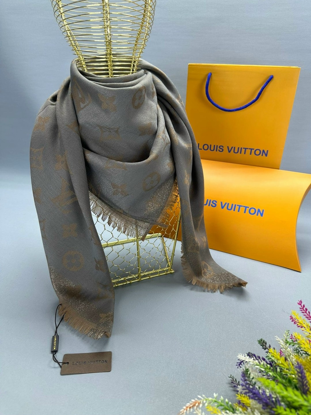 палантин платок,платок луи виттон,женские платки,платок луи витон,палантин шарф louis vuitton двосторонній