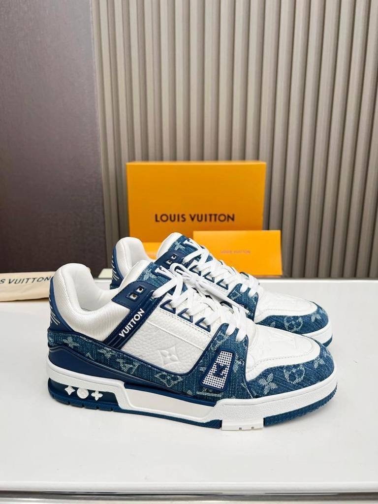 кроссовки louis vuitton мужские,louis vuitton кроссовки,кроссовки louis vuitton trainer,кожаные кроссовки louis vuitton trainer monogram - white / blue,кроссовки louis vuitton кроссовки louis vuitton