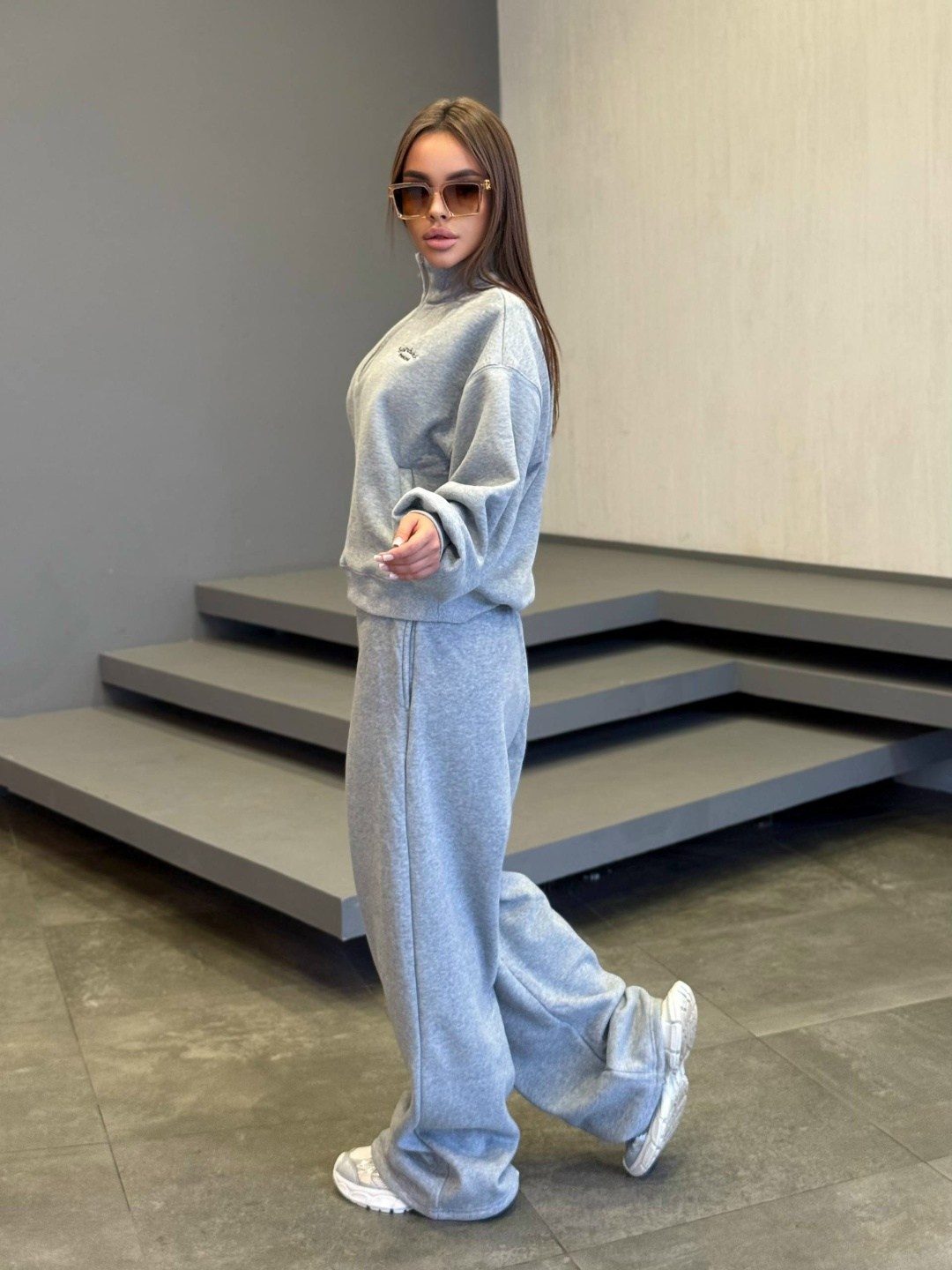 спортивный костюм женский теплый флисовый оверсайз woogee,трикотажные костюмы,спортивный костюм,спортивный костюм женский на флисе,костюм женский на флисе