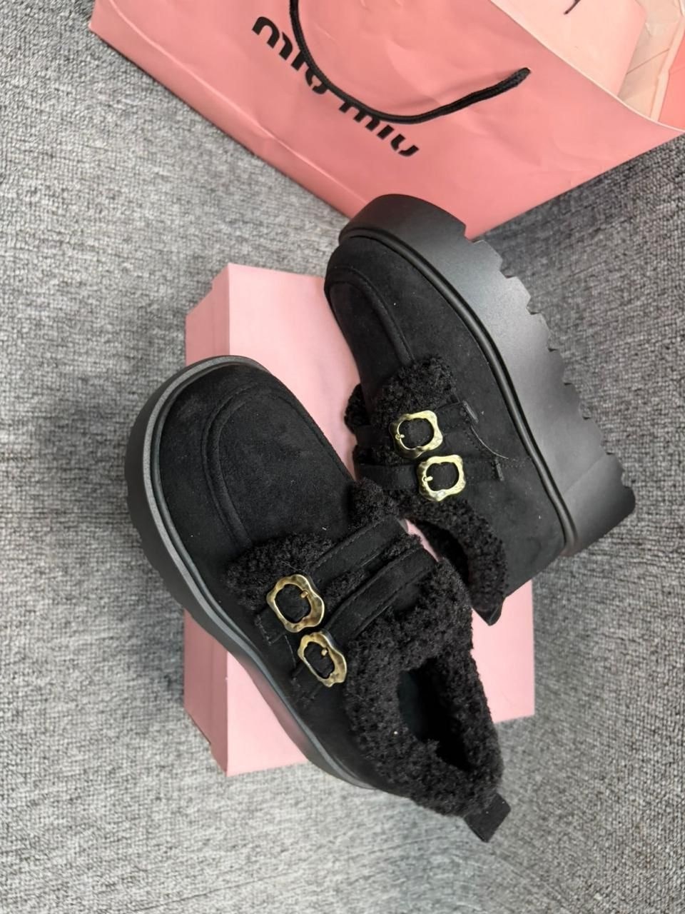 , женская,угги замш,ботинки замш,меховые замшевые туфли на плоской подошве на платформе