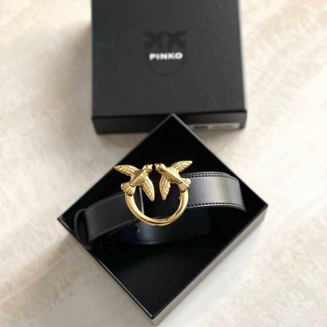 ремень женские pinko,ремень pinko,ремень женский кожаный pinko,тонкий кожаный ремень pinko love birds для женщин черный,ремень пинко черный