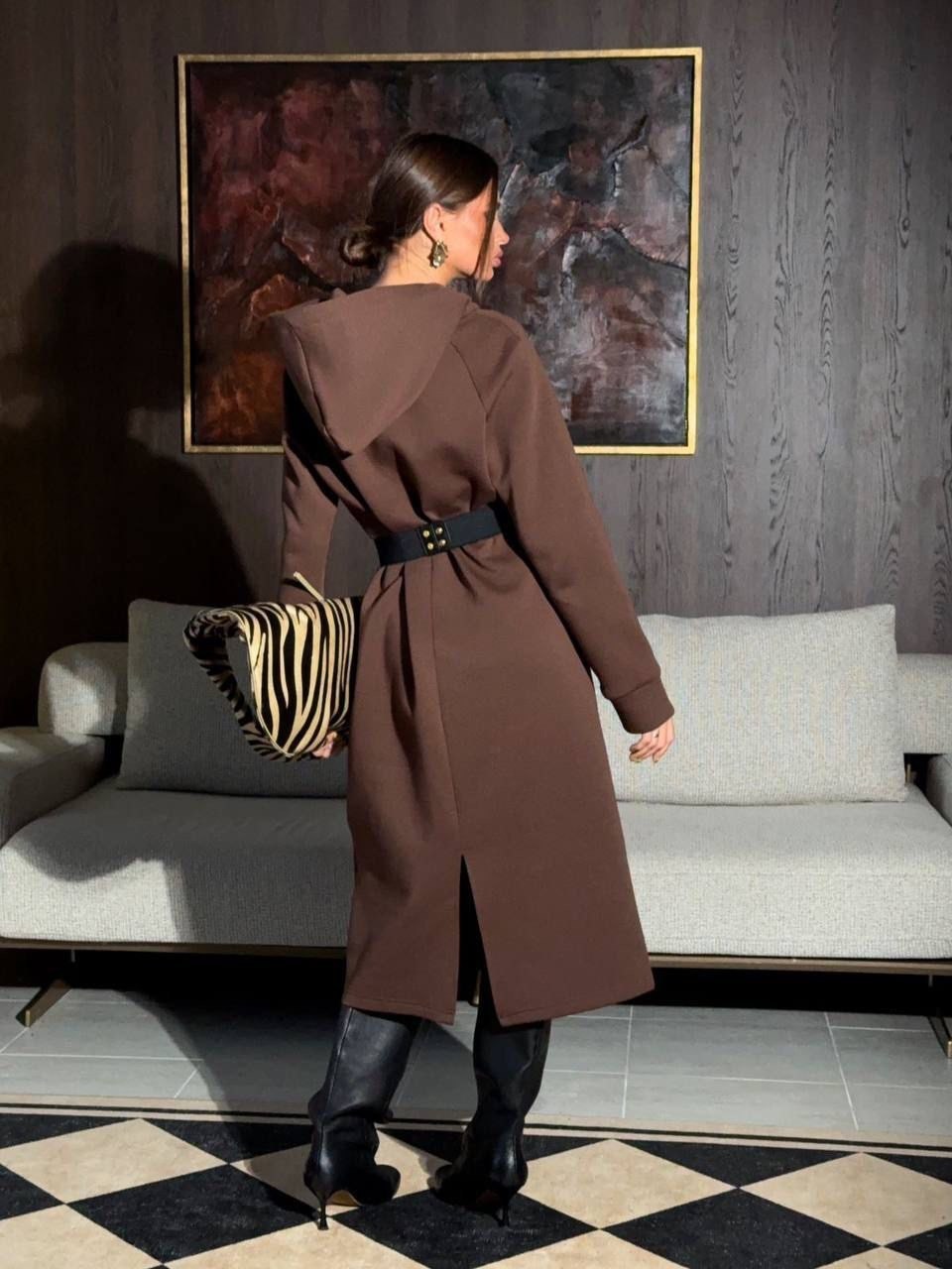 костюм двойка кашемир,стильное пальто,трикотажное платье,платье трикотажное с поясом emberens,осеннее пальто