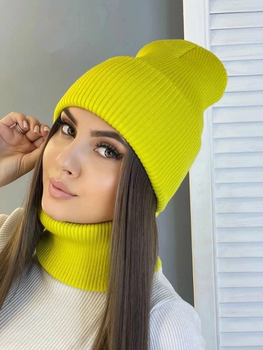 комплект женский шапка и снуд,шапка бини,шапки комплект женская,комплект шапки,популярная шапка 2025