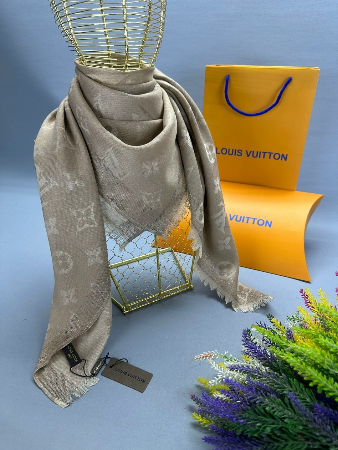 палантин платок,платок луи виттон,женские платки,платок луи витон,палантин шарф louis vuitton двосторонній