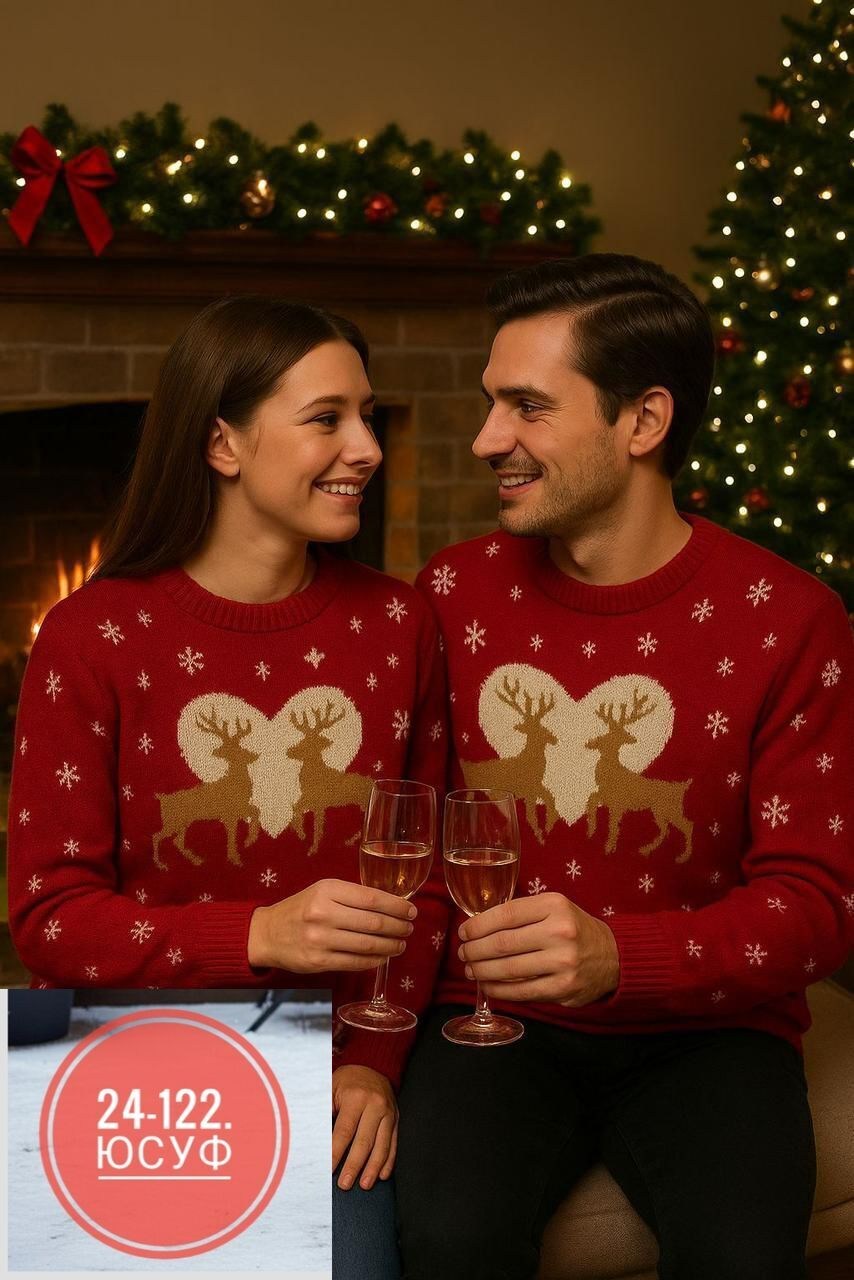 новогодний свитер с оленями без горла мужской женский stellato knitwear,свитер новогодний с оленями парный для фотосессий dialuna,свитер новогодний с оленями kurdi,свитер без горла новогодний с оленям