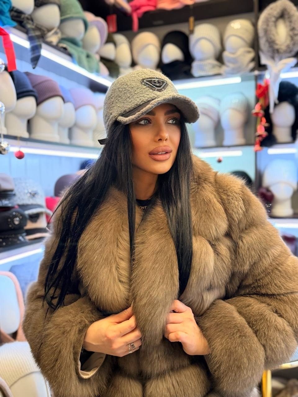 бейсболка меховая тёплая,кепка стильная,меховая кепка прада,кепка тедди меховая yuliashvets,стильная бейсболка