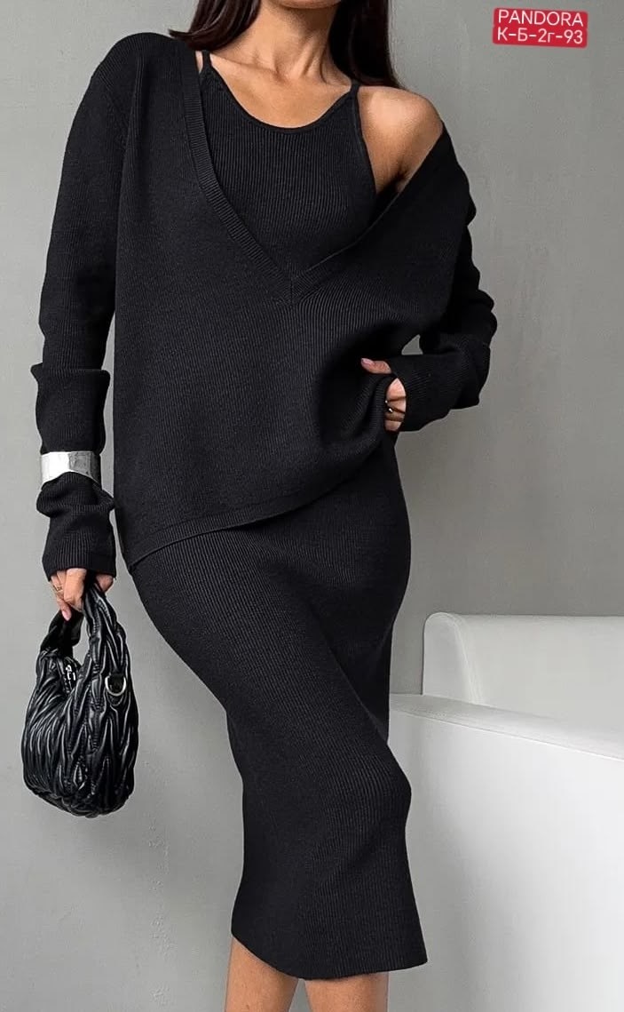 костюм вязаный двойка: свитер и платье masari,костюм вязаный двойка: свитер и платье masari 465062001,трикотажный костюм,трикотажный комплект сарафан + кофта,трикотажный костюм с юбкой