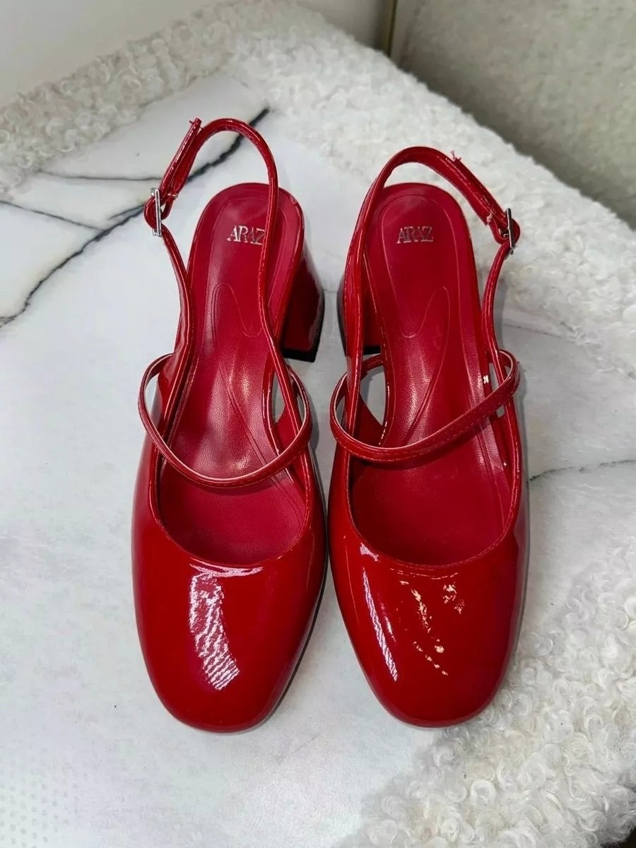 ,туфли на каблуке,туфли стильные,женская ,туфли лаковые с открытой пяткой на каблуке valentina wang цвет красный