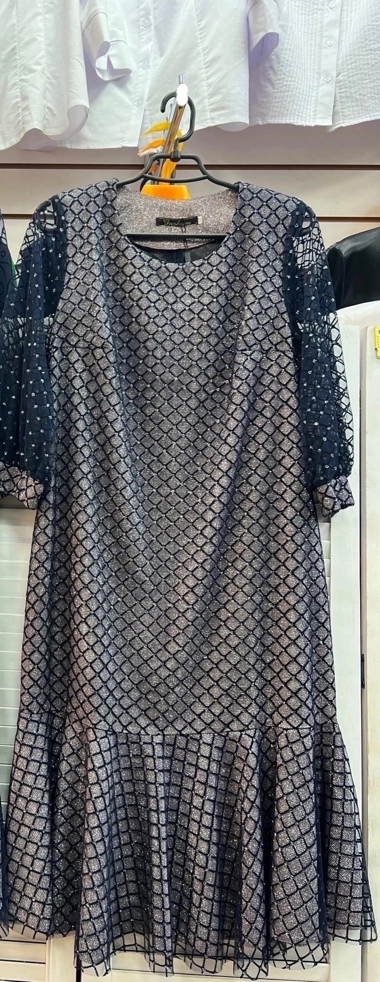 платье женская,платье,нарядное платье,туника женская,платье трапеция больших размеров сетчатое andreano