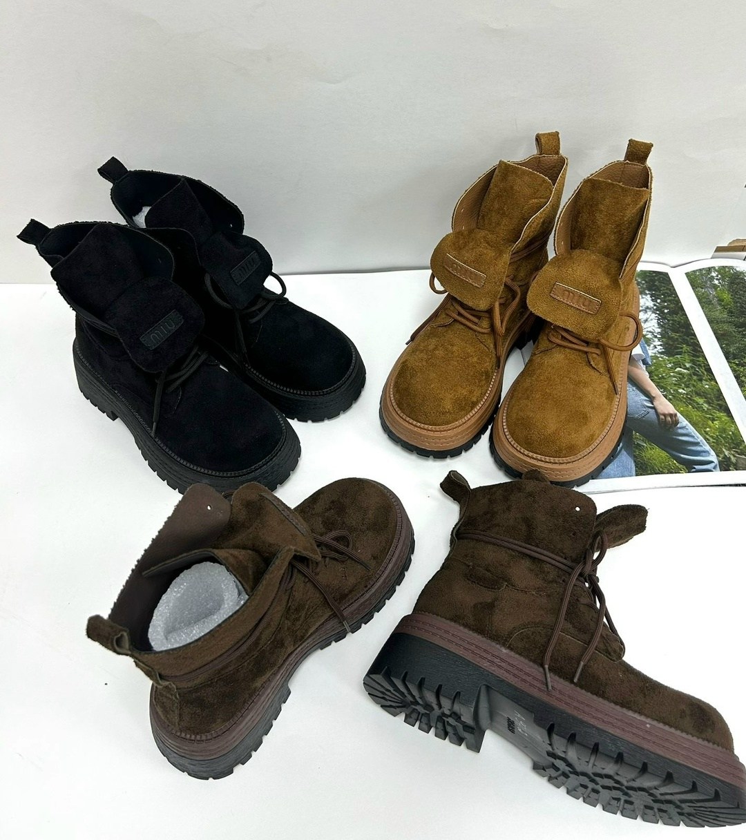 ,женские ботинки,ботинки замшевые miu miu, женская,замшевые ботинки