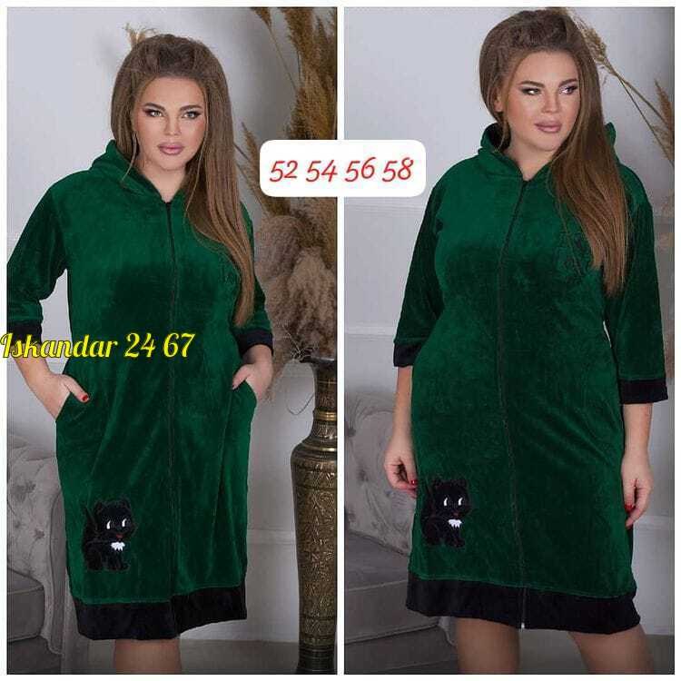 женский велюровый халат,халат велюровый больших размеров svetlan_ka 10339012,халат велюровый,женский халат,домашний велюровый халат